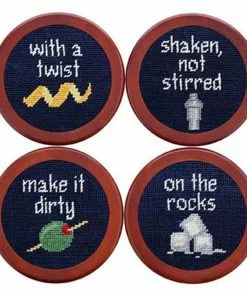 Smathers & Branson Gifts For Him Cocktail Orders Coaster Set (Dark Navy)