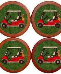 Smathers & Branson Gifts For Him Golf Cart Coasters (Forest)