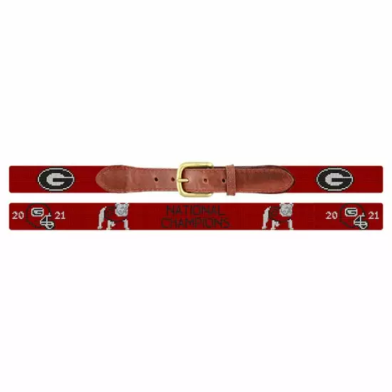 Smathers & Branson Accessories Georgia 2021 National Championship Belt (Red) 4 Smathers & Branson Accessories Georgia 2021 National Championship Belt (Red)