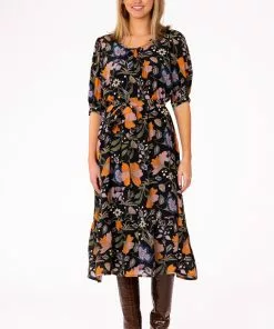 Olivia James The Label Dresses Molly Dress (Black Fall Floral)