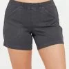 SPANX Bottoms 6" Stretch Twill Shorts (Washed Black)