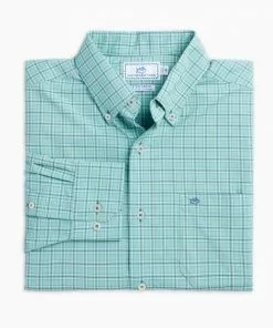 Southern Tide Tops Ebb Plaid Intercoastal Shirt (Wasabi)