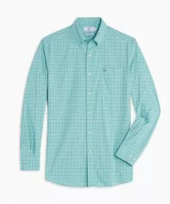 Southern Tide Tops Ebb Plaid Intercoastal Shirt (Wasabi)