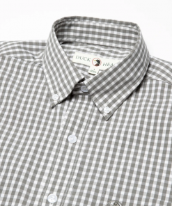 Duckhead Walton Performance Gingham Shirt (Steel Grey) Tops
