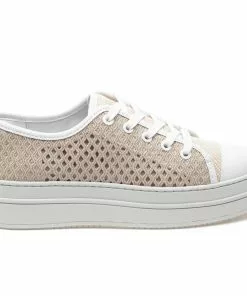 J Slides Shoes Natasha Sneaker (Nude Crochet)