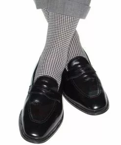 Dapper Classic Black & Ash Houndstooth Cotton Sock Accessories