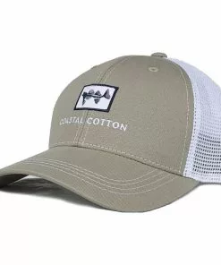 Coastal Cotton Structured Trucker Cap With Patch (Khaki)