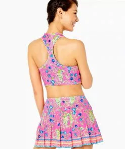 Lilly Pulitzer UPF 50+ Luxletic Lindsay Sports Bra (Prosecco Pink Tigress Garden)