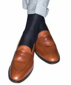 Dapper Classic Accessories Black Solid Ribbed Cotton Sock