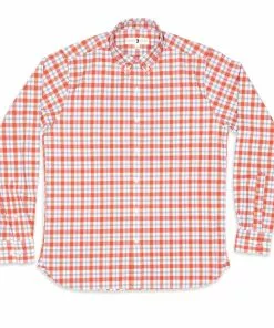 Duckhead Tops Orman Perf Plaid Shirt (Desert Red)