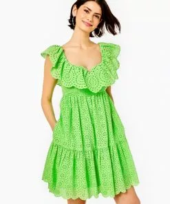 Lilly Pulitzer Asteria Eyelet Babydoll Dress (Daisy Dreams)