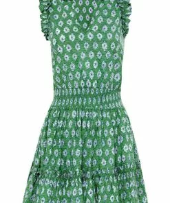 Anna Cate Morgan Dress (Green/Blue Medallion)