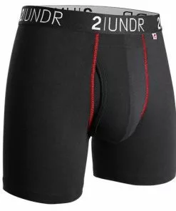 2Under Swing Shift Boxer Brief (Black/Red) Bottoms