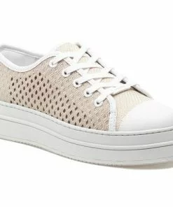 J Slides Shoes Natasha Sneaker (Nude Crochet)