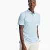 Southern Tide Driver Tidal Stripe Perforated Polo (Multiple Colors) Tops