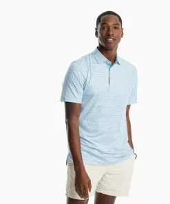 Southern Tide Driver Tidal Stripe Perforated Polo (Multiple Colors) Tops
