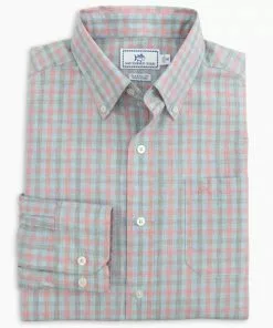 Southern Tide Chatsworth Check Heather Sports Shirt (Rogue Red)