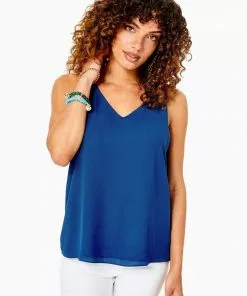 Lilly Pulitzer Florin Sleeveless V-Neck (My Favorite Spot) Tops