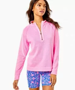 Lilly Pulitzer Ashlee Half-Zip Pullover (Pink Shandee)