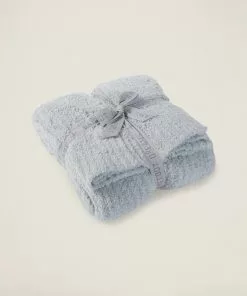 Barefoot Dreams Cozychic Ribbed Throw (Ocean) Gifts For Her
