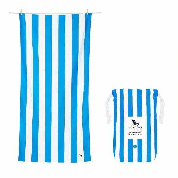 Dock & Bay Quick Dry Towel (Cabana) Bondi Blue XL 3 Dock & Bay Quick Dry Towel (Cabana) Bondi Blue XL