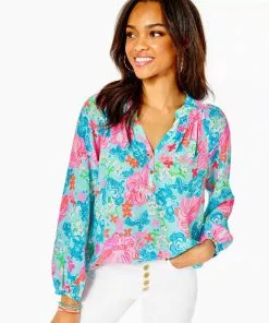 Lilly Pulitzer Elsa Top (Luscious Lions) Tops