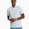 Southern Tide Breeze Dunes Striped Perforated Polo (Classic White)