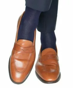 Dapper Classic Accessories Navy Solid Ribbed Cotton Sock