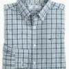 Southern Tide Chatsworth Check Heather Sports Shirt (Aquamarine) Tops