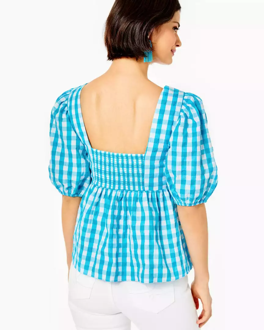 Lilly Pulitzer Tops Sarafina Short Sleeve (Crinkle Gingham) 4 Lilly Pulitzer Tops Sarafina Short Sleeve (Crinkle Gingham)