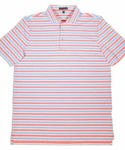 Southern Point Performance Polo (Heathered Blue/Peach)
