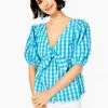 Lilly Pulitzer Tops Sarafina Short Sleeve (Crinkle Gingham) 1 Lilly Pulitzer Tops Sarafina Short Sleeve (Crinkle Gingham)