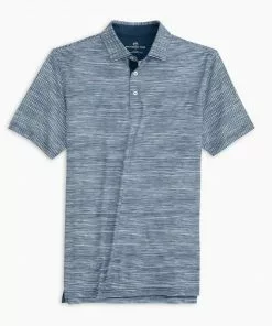 Southern Tide Driver Tidal Stripe Perforated Polo (Multiple Colors) Tops