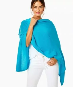 Lilly Pulitzer Terri Cashmere Wrap (Turqoise Oasis)