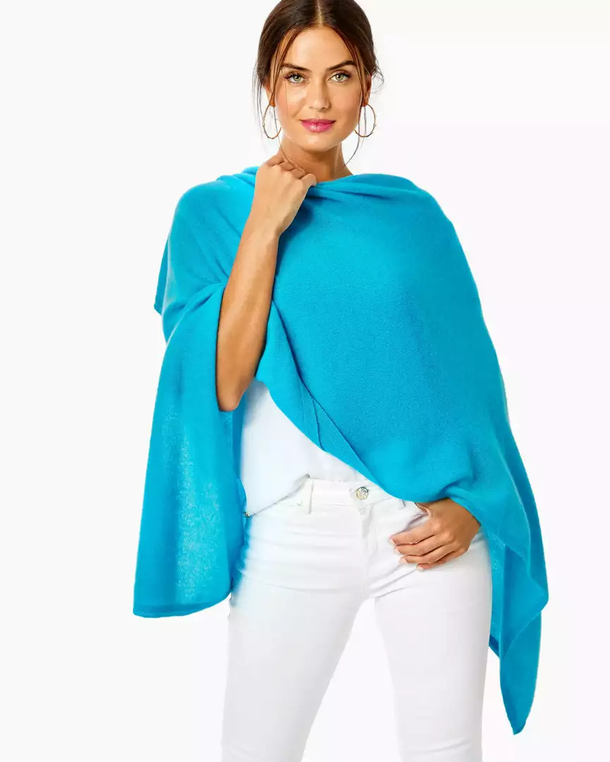 Lilly Pulitzer Terri Cashmere Wrap (Turqoise Oasis) 3 Lilly Pulitzer Terri Cashmere Wrap (Turqoise Oasis)