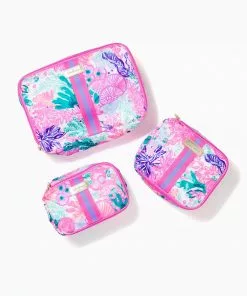 Lilly Pulitzer Crosby Stackable Pouch Set (Seaside Carnivale)