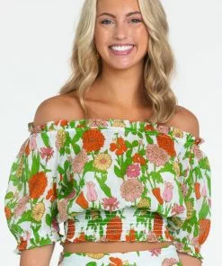 Olivia James The Label Gia Top (Mod Floral Melon)