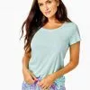Lilly Pulitzer Etta Scoop Neck (Seasalt Blue) Tops