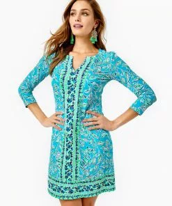 Lilly Pulitzer UPF 50+ Nadine Dress (Turquoise Oasis Outta Line)