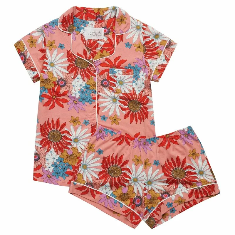 The Cat's Pajamas Gifts For Her Pima Knit Short Set (Here Comes The Sun) 3 The Cat's Pajamas Gifts For Her Pima Knit Short Set (Here Comes The Sun)