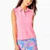 Lilly Pulitzer Tops UPF 50+ Luxletic Frida Sleeveless Ruffle Top (Lilly's Coral)