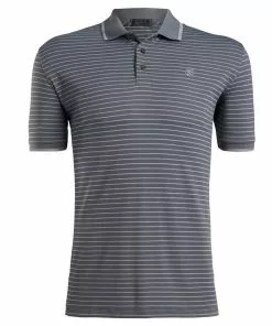 G/Fore Perforated Stripe Polo (Charcoal)