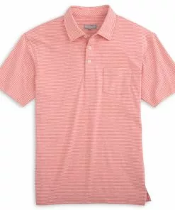 Fish Hippie Melange Stripe Polo (Shrimp)