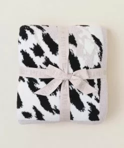 Barefoot Dreams CozyChic Cheetah Print Throw (Cream/Black)