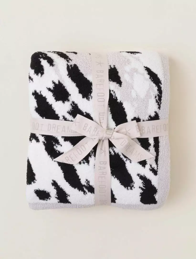 Barefoot Dreams CozyChic Cheetah Print Throw (Cream/Black) 3 Barefoot Dreams CozyChic Cheetah Print Throw (Cream/Black)