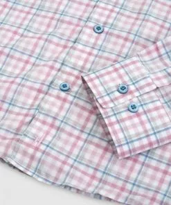 Johnnie-O Tarpon Button Up Shirt (Raspberry) Tops