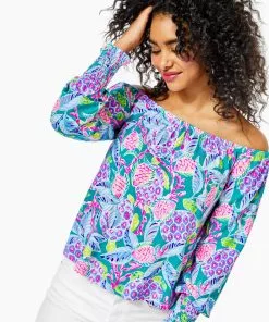 Lilly Pulitzer Lana Top (Turtle Wave) 8 Lilly Pulitzer Lana Top (Turtle Wave)