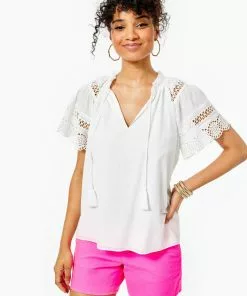 Lilly Pulitzer Candee Top (Resort White) Tops
