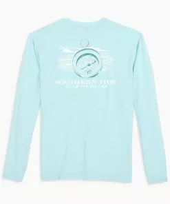 Southern Tide Compass Perforated Tee (Wake Blue) Tops