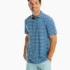 Southern Tide Tops Driver Nearshore Stripe Perf Polo
